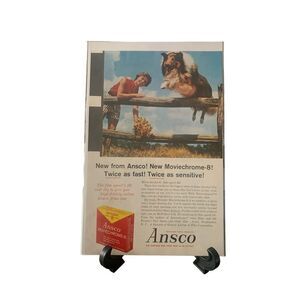 Vintage 1960 Ansco Movie brown-8 Twice as Fast Twice as Sensitive Ad Advertiseme